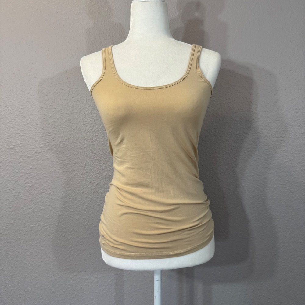Lilly Pulitzer Women's Size S Tan Pima Cotton Spandex Scoop Neck Tank Top 58320
